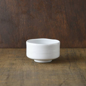 Kushime Small Matcha Bowl | Mino Ware | White Hime | Yamani (Japan)