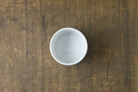 Ceramic Kushime Small Matcha Bowl | White Hime | Yamani (Japan)