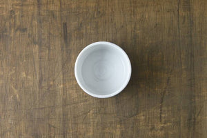 Ceramic Kushime Small Matcha Bowl | White Hime | Yamani (Japan)