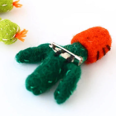 Felted Wool Cactus Lapel PIn (Japan)