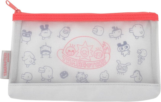 Tamagotchi Mesh Pen Case | Red | Gusseted Zipper Pouch