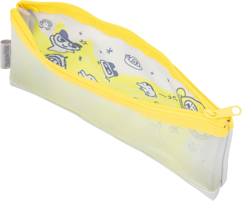 Tamagotchi Mesh Pen Case | Yellow | Gusseted Zipper Pouch
