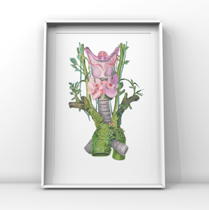 Floral Thyroid Anatomy Art Print | Trisha Thompson Adams (OK)