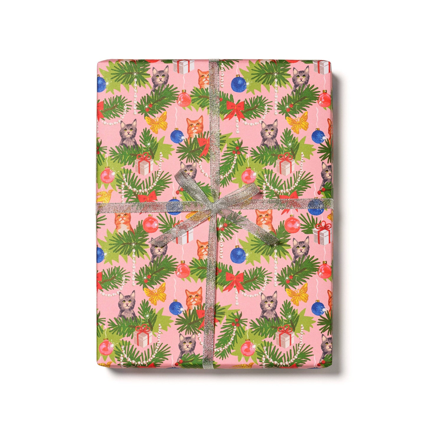 Meowy Christmas holiday wrapping paper  |  Red Cap Cards (NH)