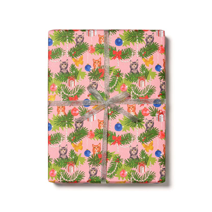 Meowy Christmas holiday wrapping paper  |  Red Cap Cards (NH)