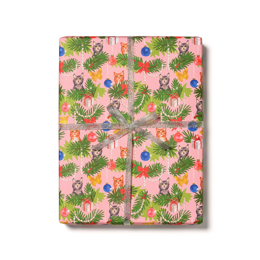 Meowy Christmas holiday wrapping paper  |  Red Cap Cards (NH)