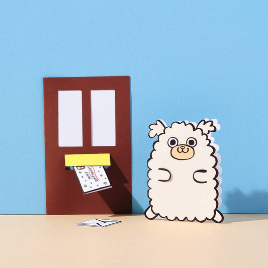 Dog with Mini Card Birthday Card | Wrap (England)