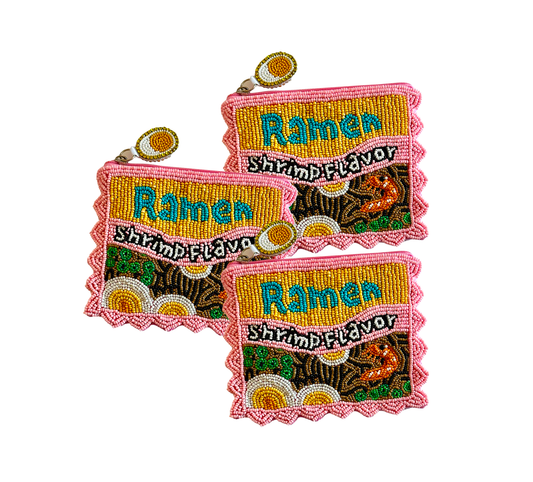 Ramen Beaded Coin Purse | Shrimp | Lily Posh (CA)