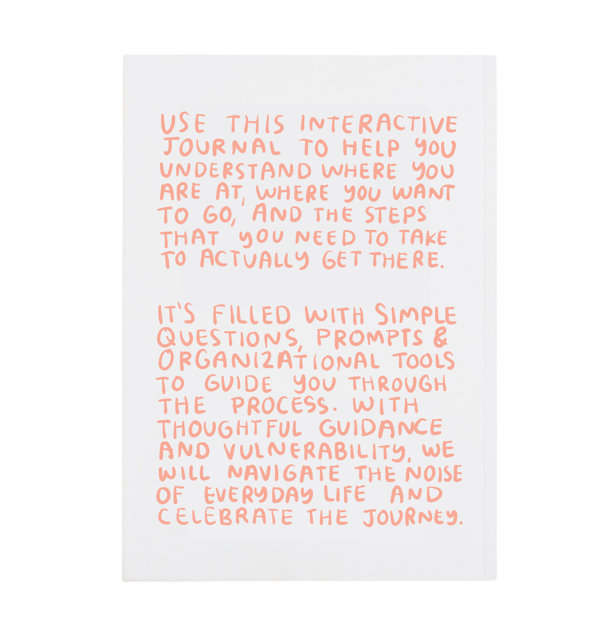 Back cover text of the Make It Happen journal