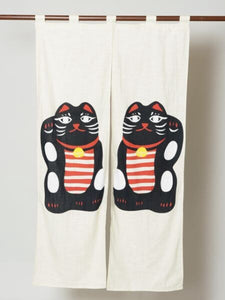 Lucky Cat Noren Curtain | Kaya | (Japan)