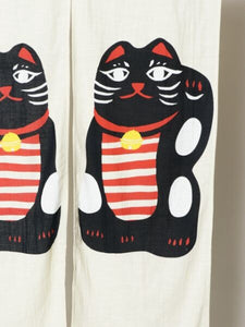 Lucky Cat Noren Curtain | Kaya | (Japan)