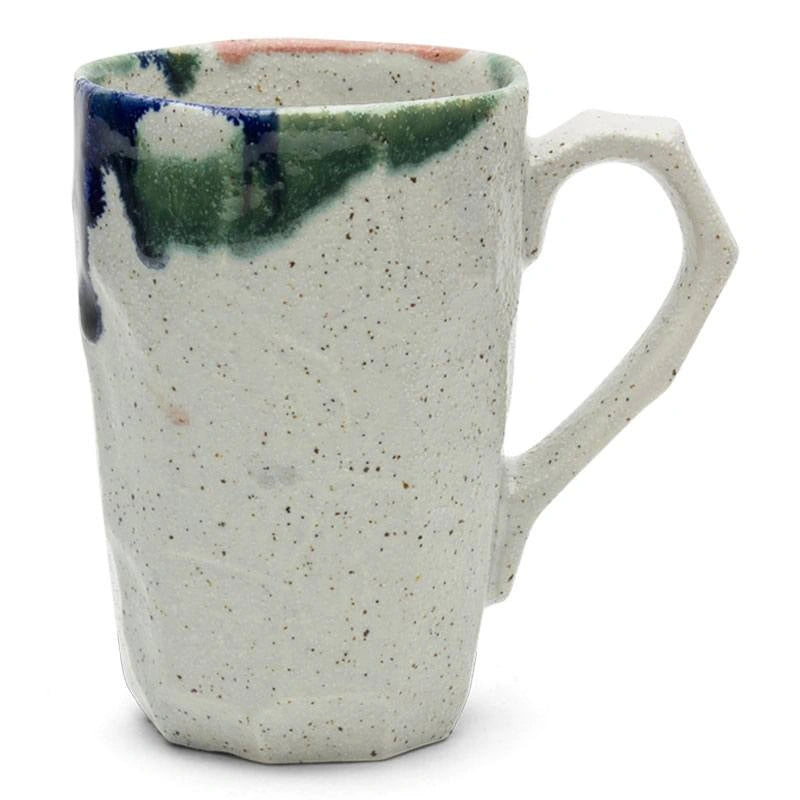 Tall Boulder Mug | White w/ Color Splash (Japan)