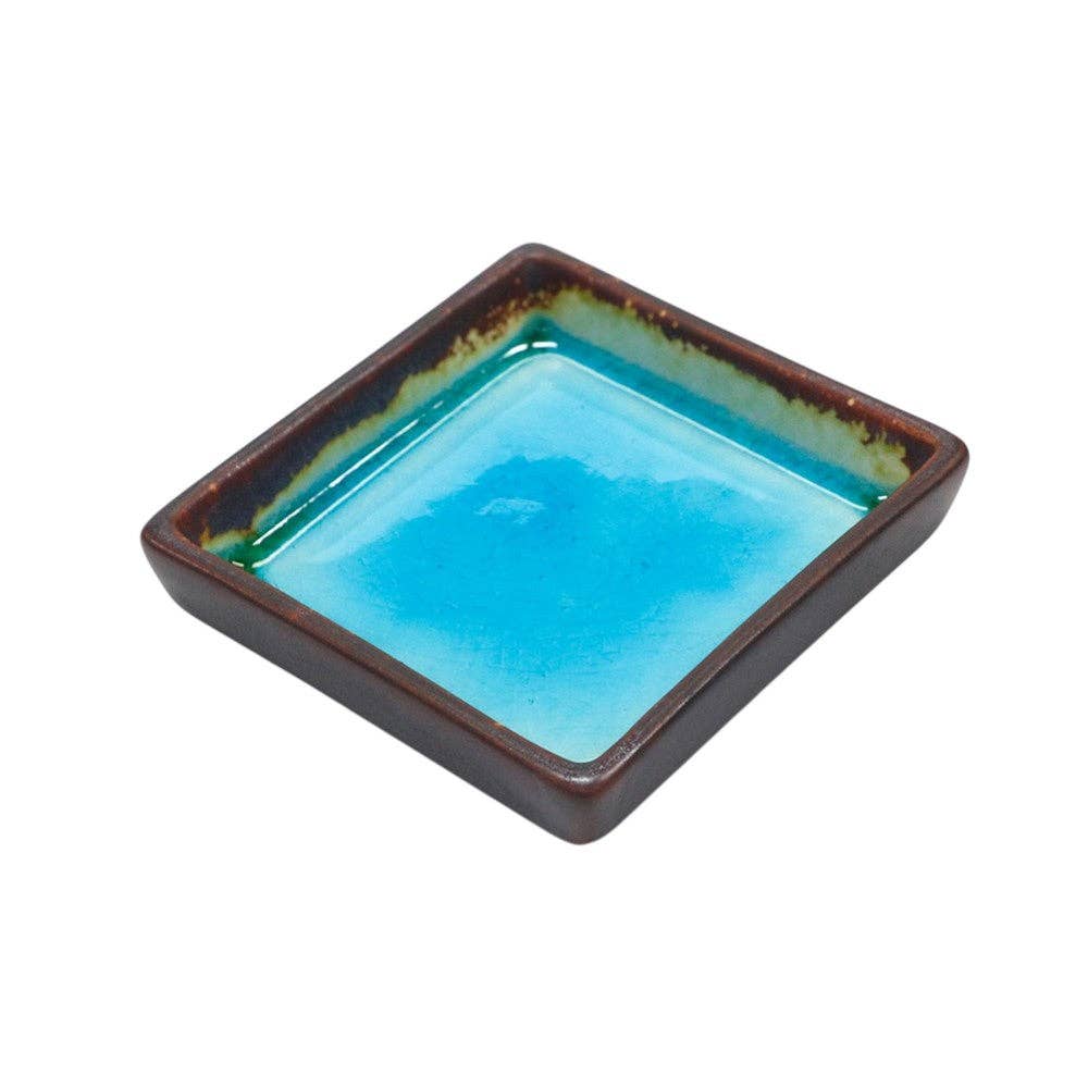 Porcelain Square Sauce Dish | Aozora Kannyu