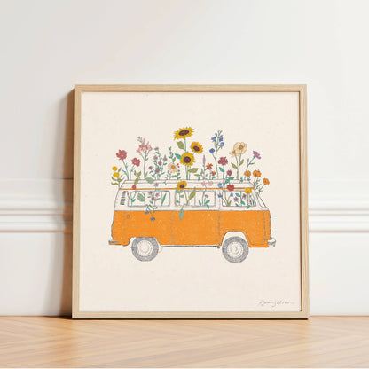 Wildflowering Van Art Print | Hush Poppy Collection | Kaari Selven (OR)