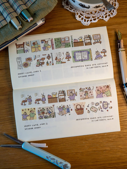 Meet cute washi sticker sheet | dana ate oatmeal! (CA)