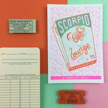 Load image into Gallery viewer, Scorpio Zodiac A6 Risograph Print | Jacqueline Colley (UK)
