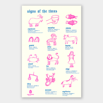 Zodiac Signs Risograph Print | Egg Press (OR)