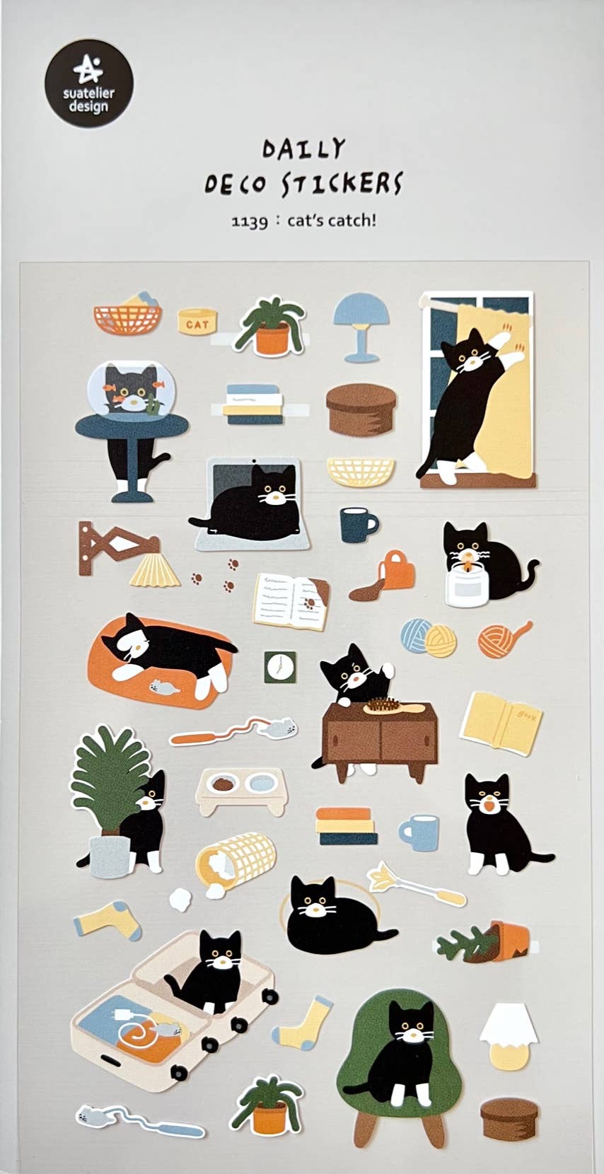 Cat's Catch Deco Sticker Sheet | Suatelier (KOR)