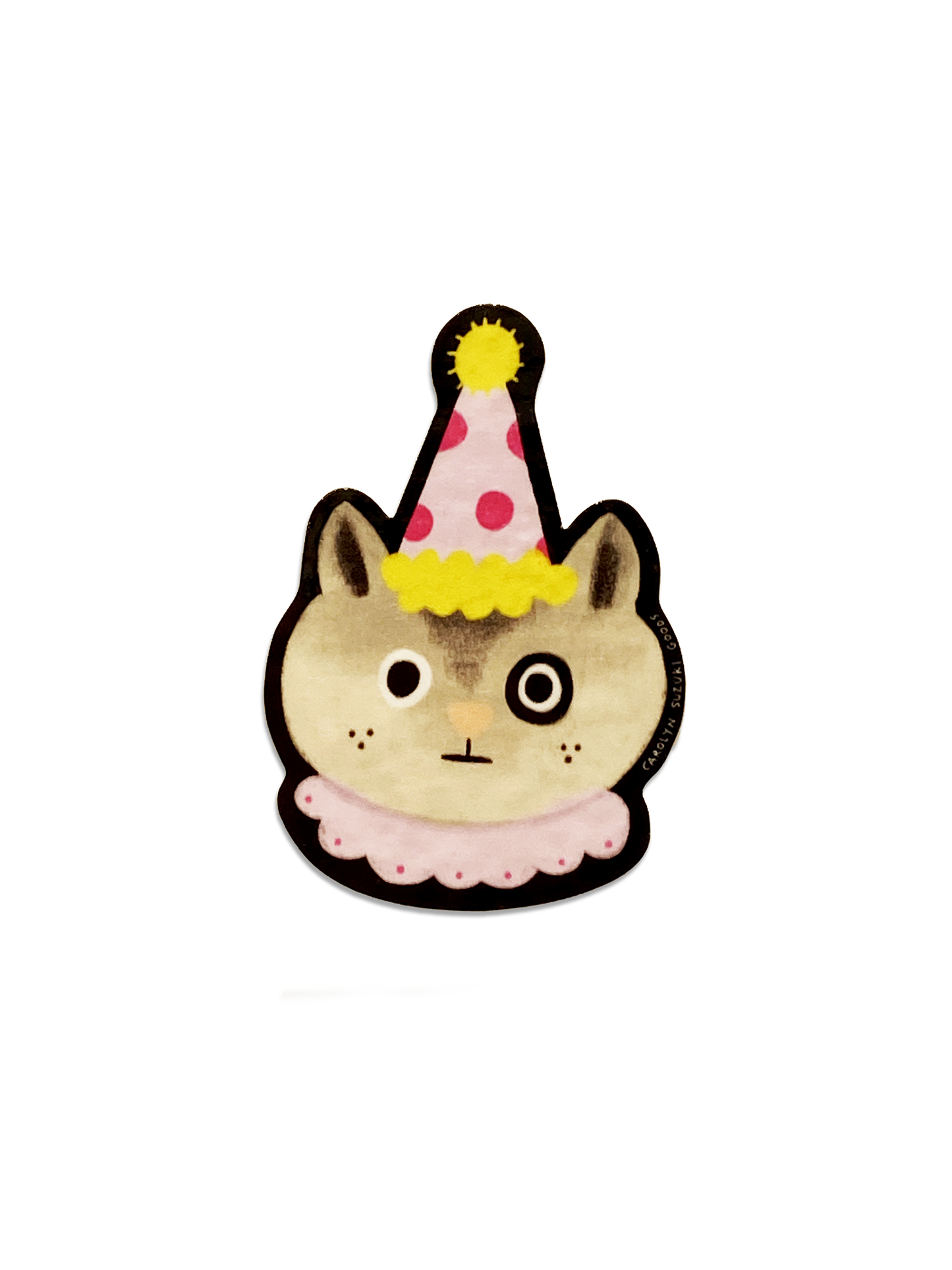 Clown Cat Die Cut Sticker | Carolyn Suzuki (CA)