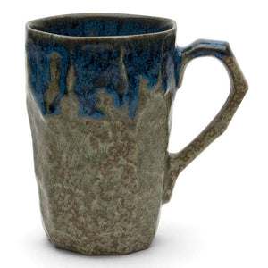 Tall Ceramic Boulder Mugs | Brown/Blue | (Japan)