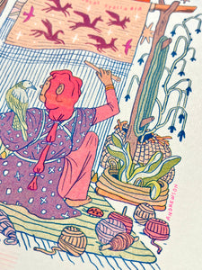 The Weaver: Builder of Star Stories Risograph Print | Natalie Andrewson (CA)