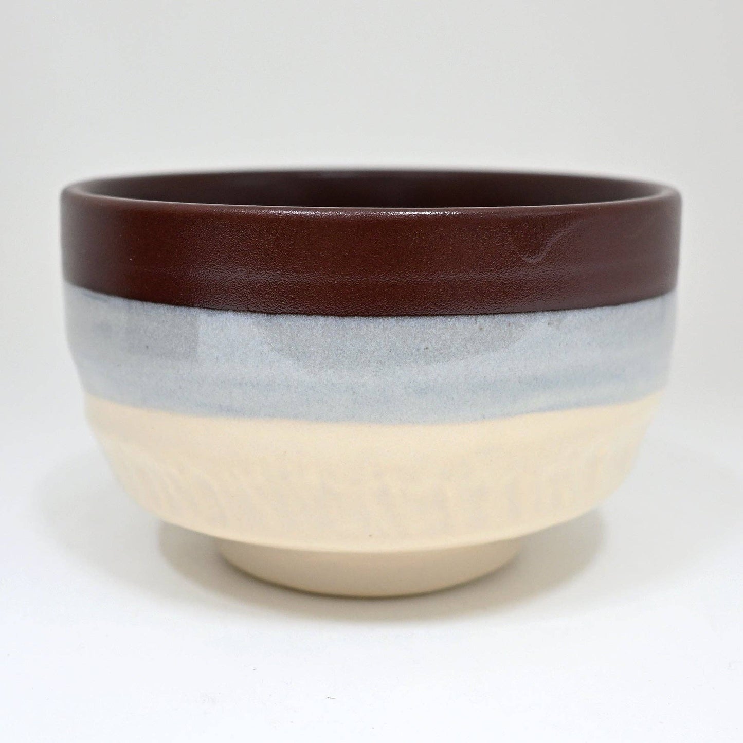 Mino Ware Wine/Blue/Ivory Matcha Bowl (Japan)