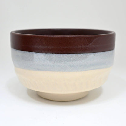 Mino Ware Wine/Blue/Ivory Matcha Bowl (Japan)