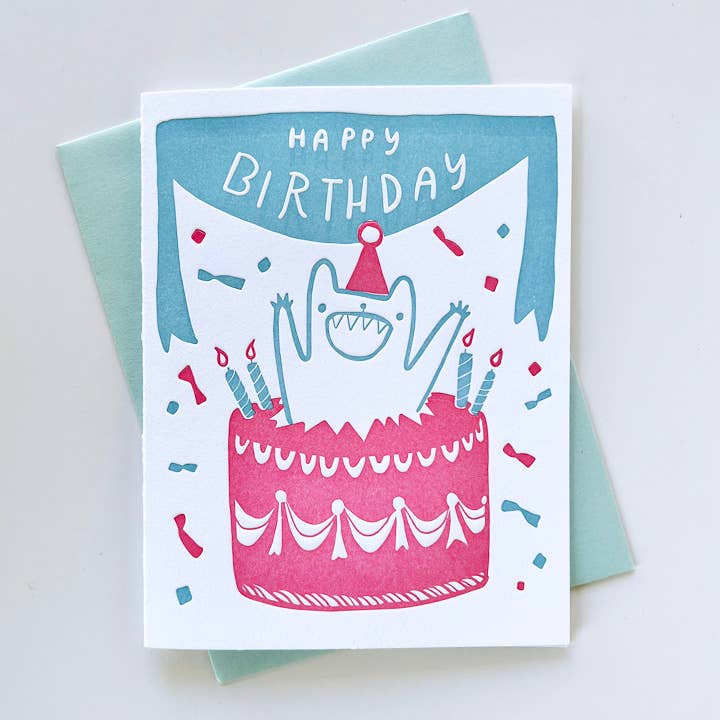 Jumping Out of a Cake Birthday Card | Ghost Academy (CA)