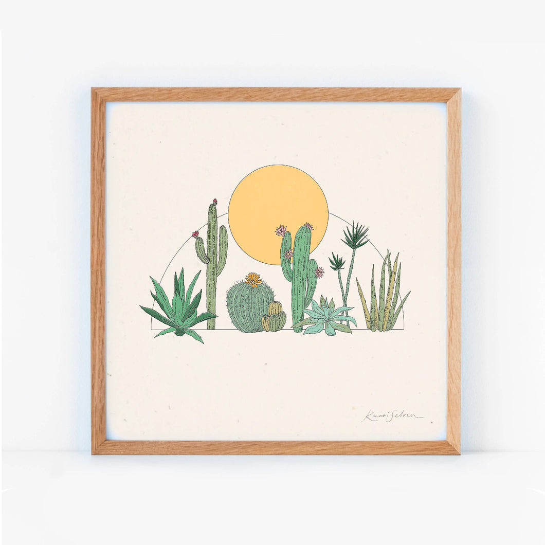 Cactus Sun Art Print | Hush Poppy Collection | Kaari Selven (OR)