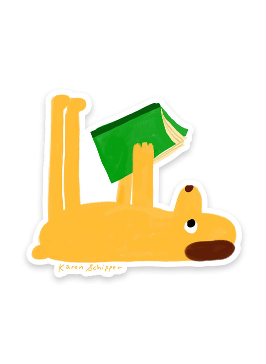 Reading Dog Sticker | Karen Schipper (SC)