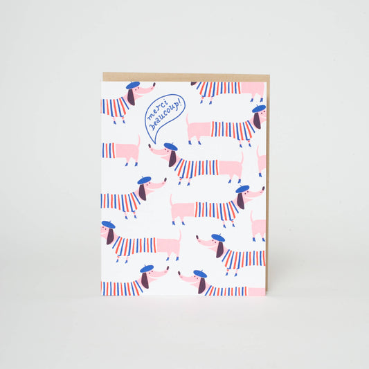 Thank You Frenchie Dogs Letterpress Card | Hello!Lucky(CA)