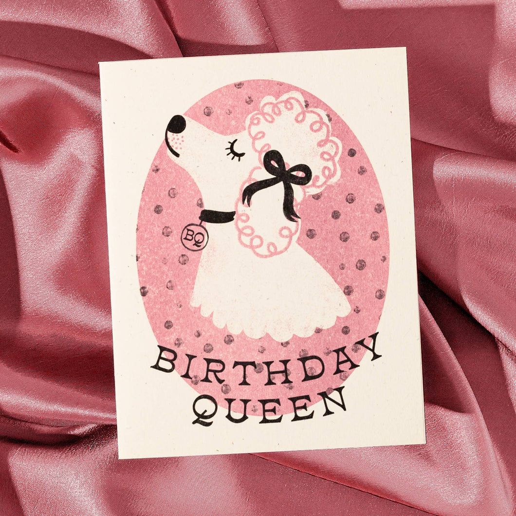 Birthday Queen Dog Risograph Card | Bromstad Printing Co. (VA)