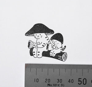 Mushroom Cat and Little Mushroom Cat Stamp | 4Legs (Japan)