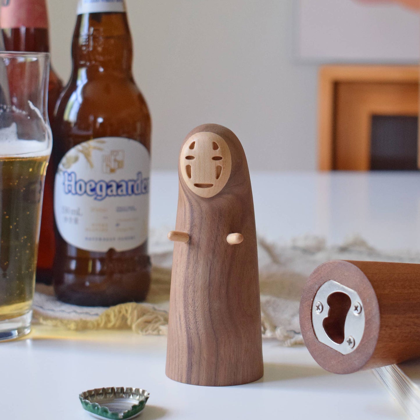 No-Face Bottle Opener | Handcrafted in Black Walnut/Sapele | Senser (NJ)