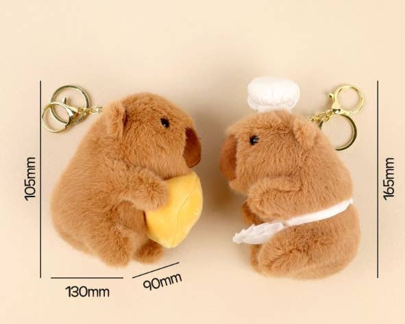 Café Bakery Capybara Plush Keychain Bag Charm  (KOR)
