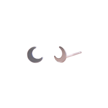 Load image into Gallery viewer, Crescent Moon Tiny Stud Earrings | Mineral and Matter (UT)
