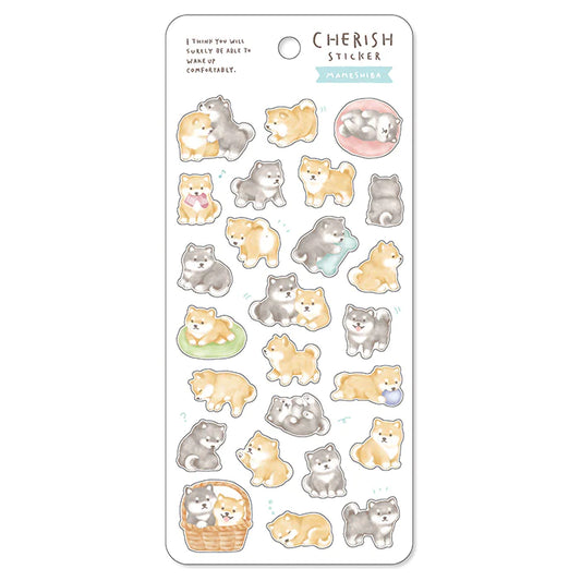 Mameshiba Cherish Sticker Sheet | Mind Wave (Japan)