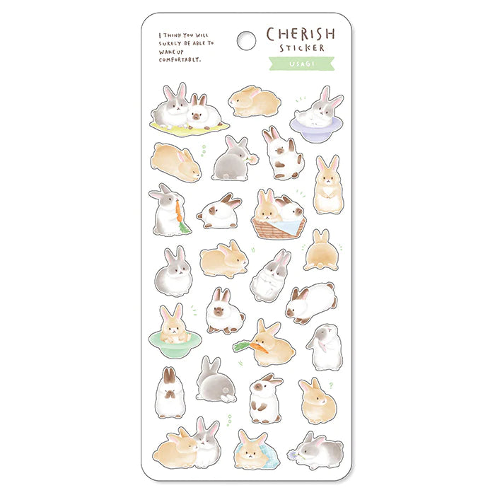 Rabbit Cherish Sticker Sheet | Mind Wave (Japan)