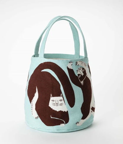 Cat Woven Tote Bag | Morita MiW (Japan)