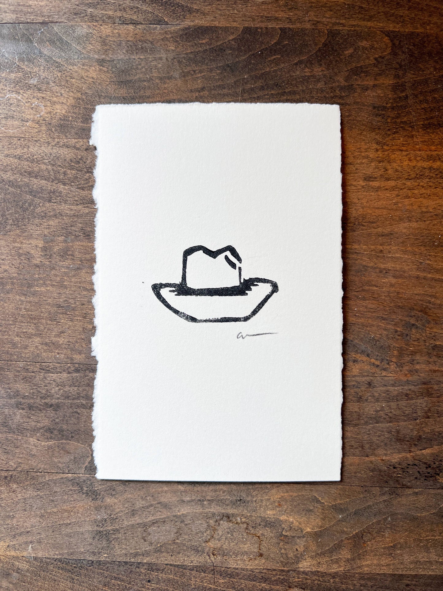 Mini Hat Linocut Print | Ellen Orchard (TX)
