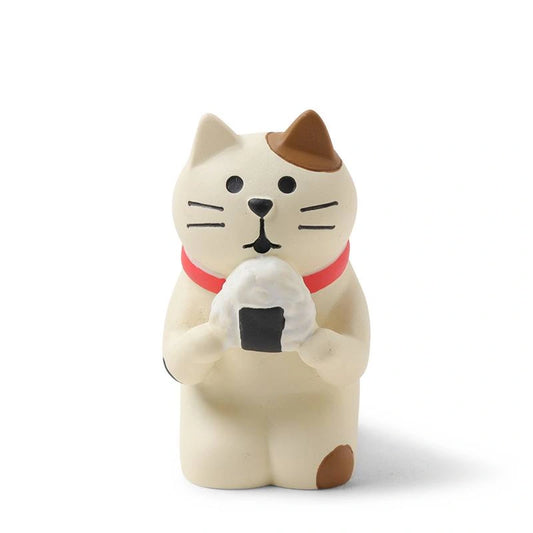 Cat with Omusubi Figurine (japan)