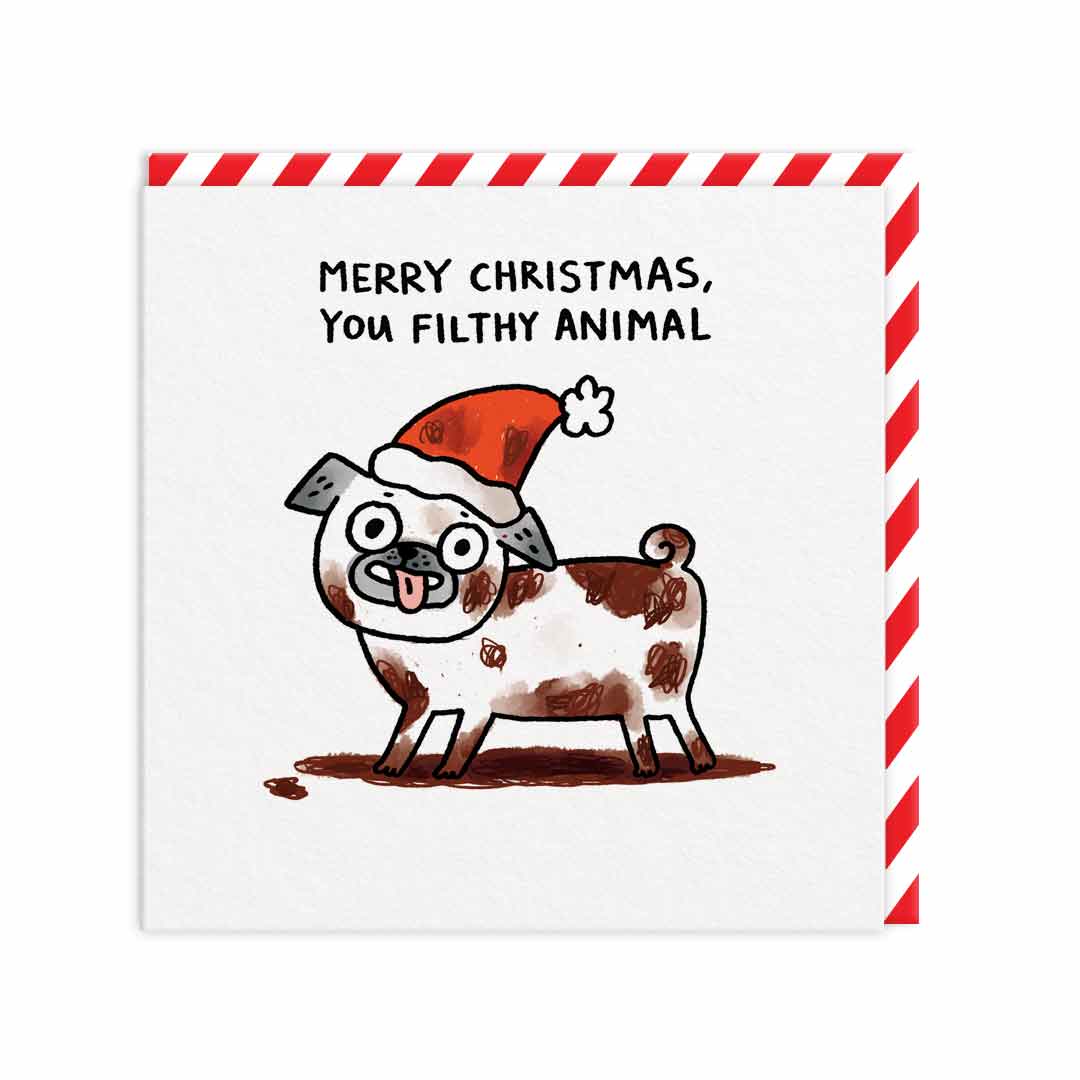 Merry Christmas You Filthy Animal Christmas Card | Gemma Correll (UK)