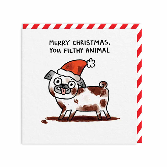 Merry Christmas You Filthy Animal Christmas Card | Gemma Correll (UK)