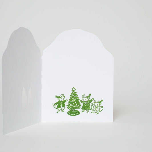 Merry Mushroom House Letterpress Holiday Card | Egg Press (OR)