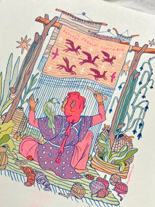 The Weaver: Builder of Star Stories Risograph Print | Natalie Andrewson (CA)
