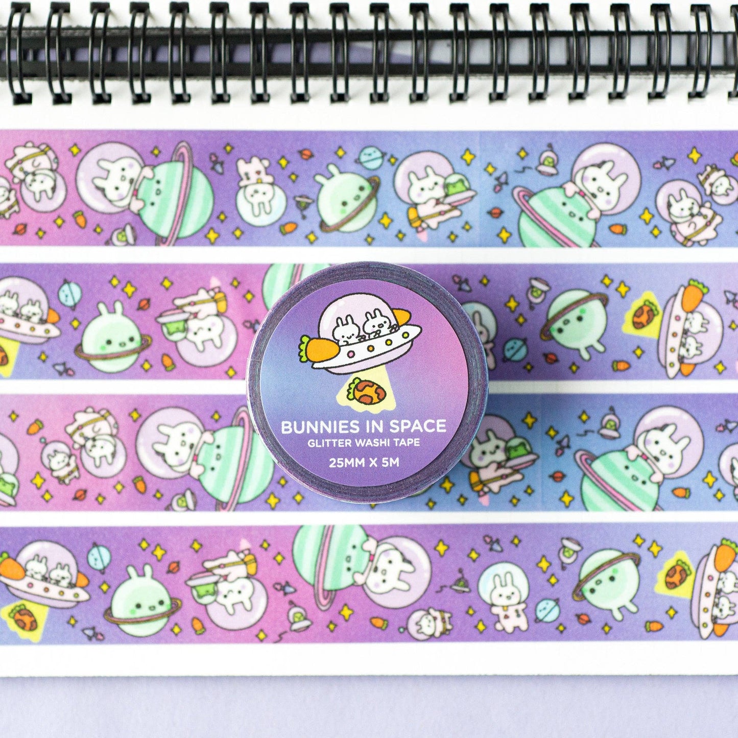 Space Bunny Gllitter Washi Tape | Robot Dance Battle (CA)