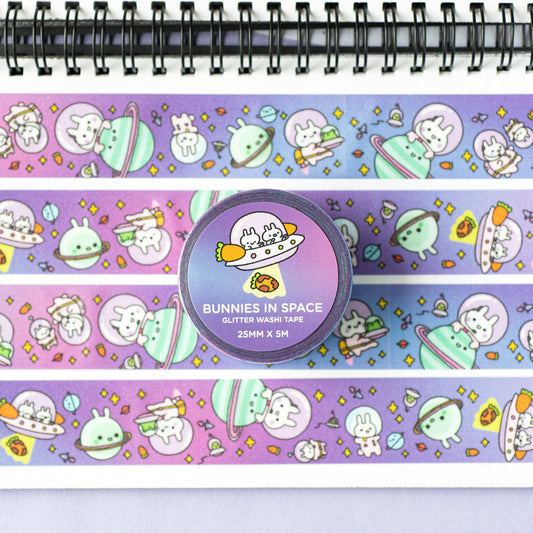 Space Bunny Gllitter Washi Tape | Robot Dance Battle (CA)