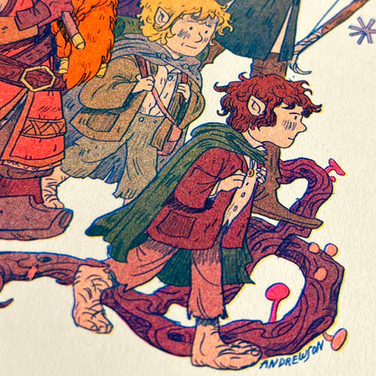 Lord of the Rings, Fellowship Riso Print | Natalie Andrewson (CA)