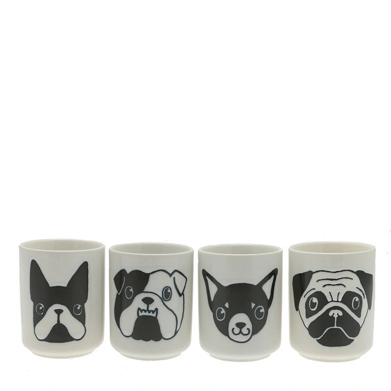 Dog Faces Ceramic Teacup Set (Japan)