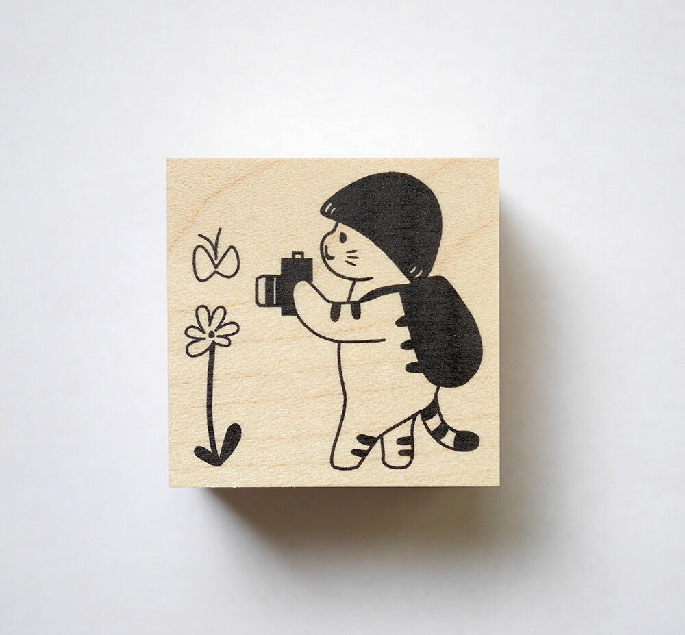 Mushroom Cat with camera Stamp | 4Legs (Japan)